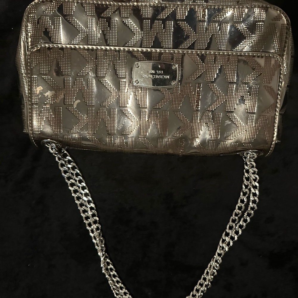Michael Kors Metallic Shoulder Bag with Chain Strap